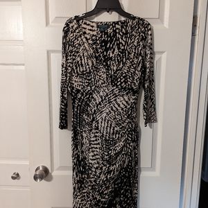 Lauren abstract faux wrap dress